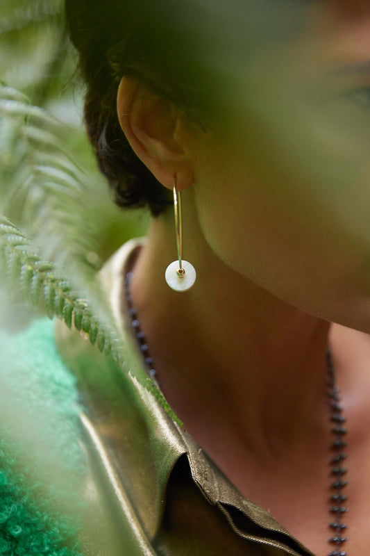 Kivi Half Moon Shape Hoop Earring with Bead Campaign | GOLD