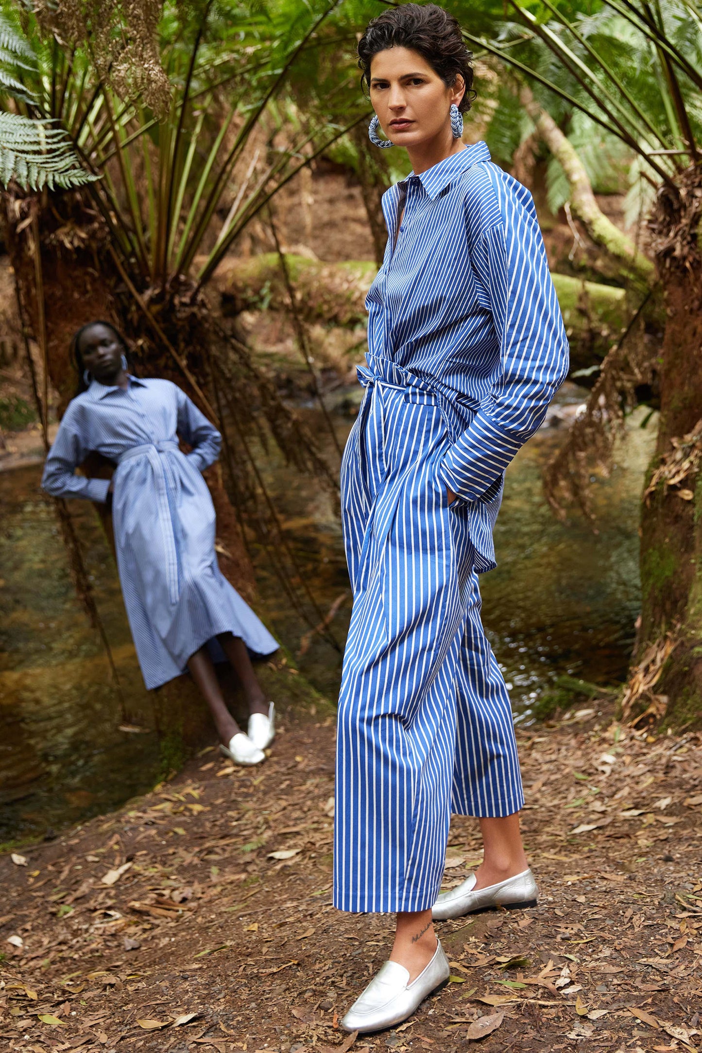 Ligne Relaxed Cotton Stripe Shirt campaign | BLUE STRIPE