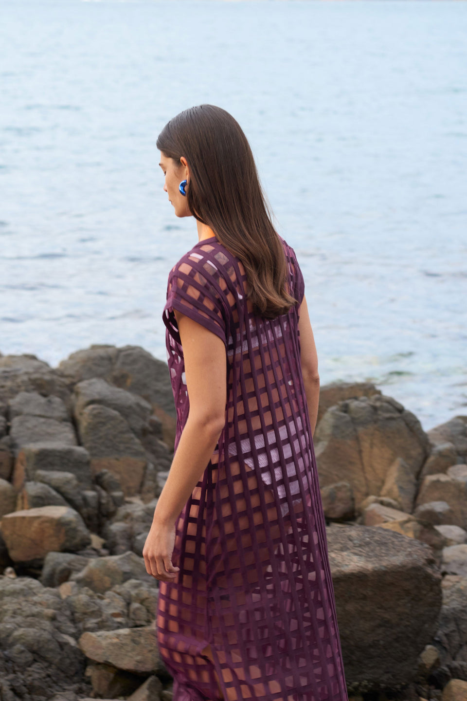 Grid Burnout Midi Dress Dresses - ELK | SHIRAZ