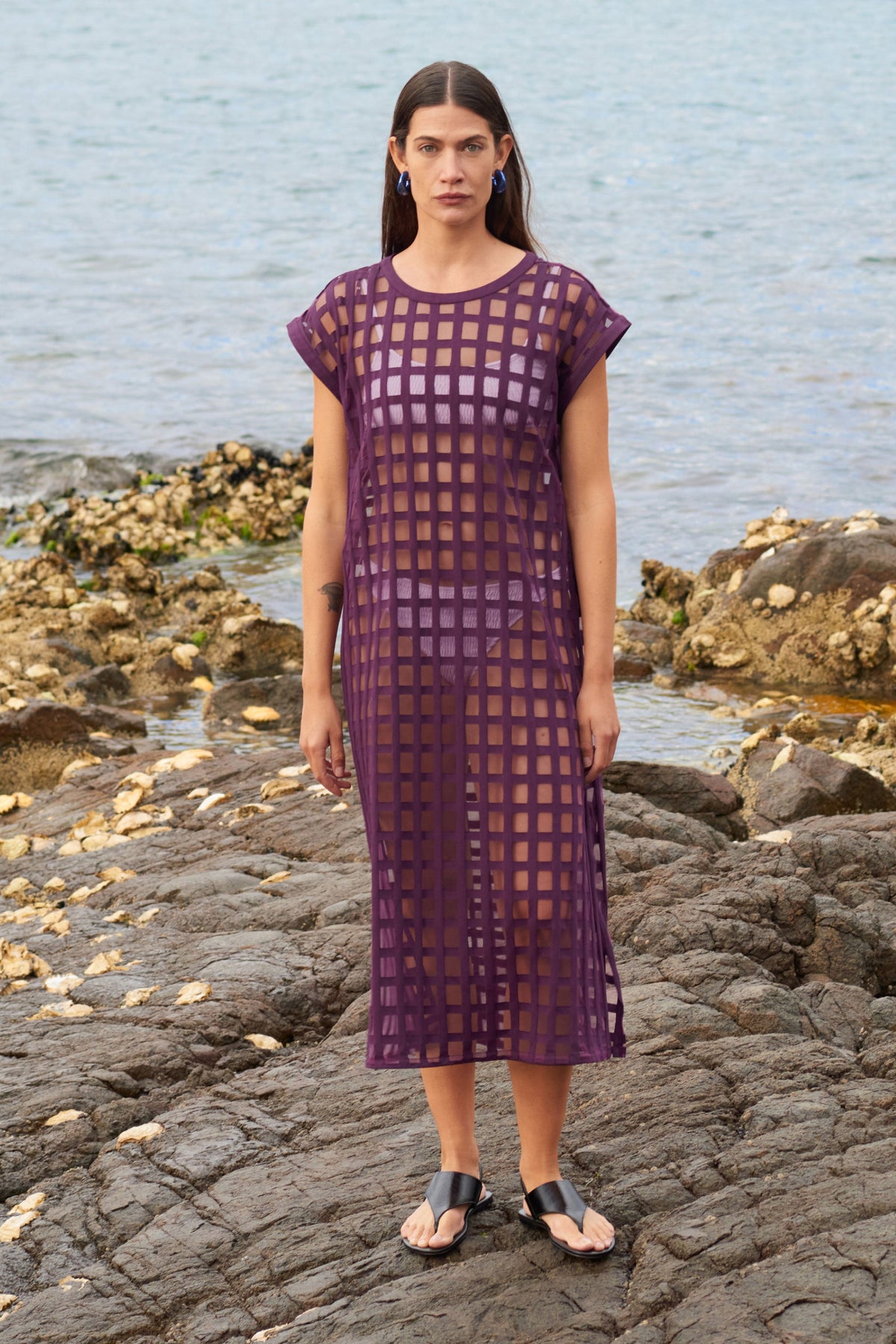 Grid Burnout Midi Dress Dresses - ELK | SHIRAZ