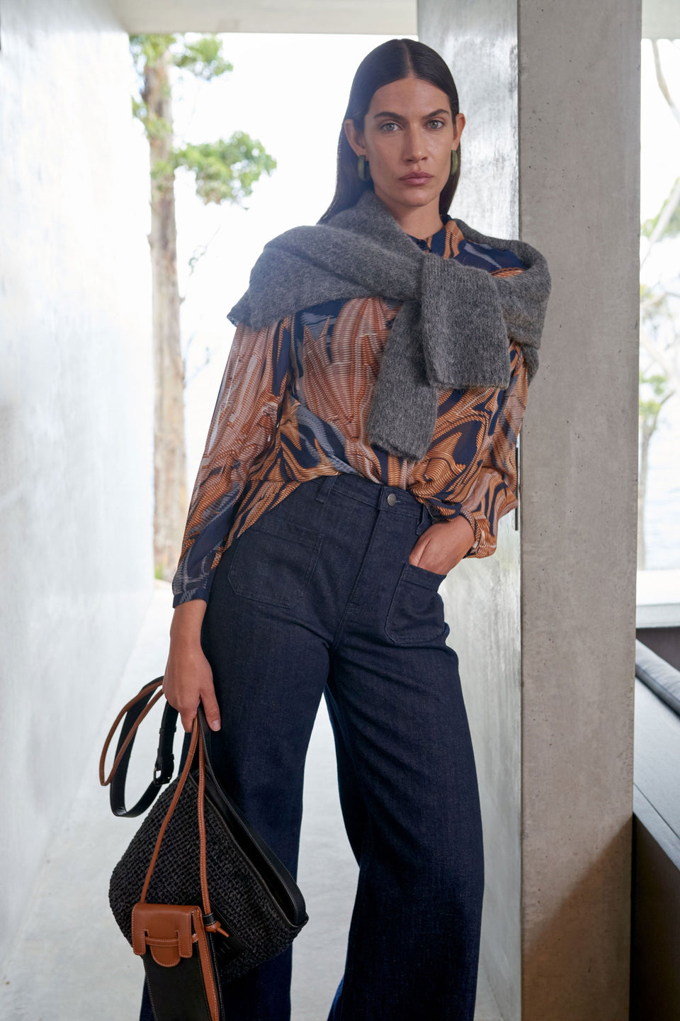 Eir Sheer Shirt Brandr Print Tops - ELK | BRANDR PRINT