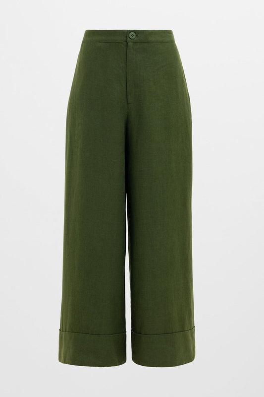 Anneli Linen Pant front | OLIVE