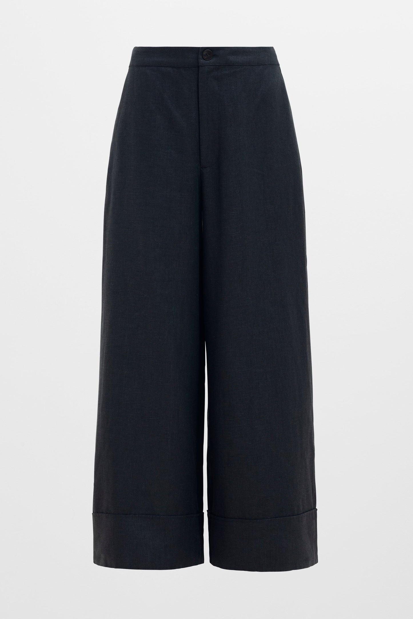 Anneli Linen Pant Front | BLACK