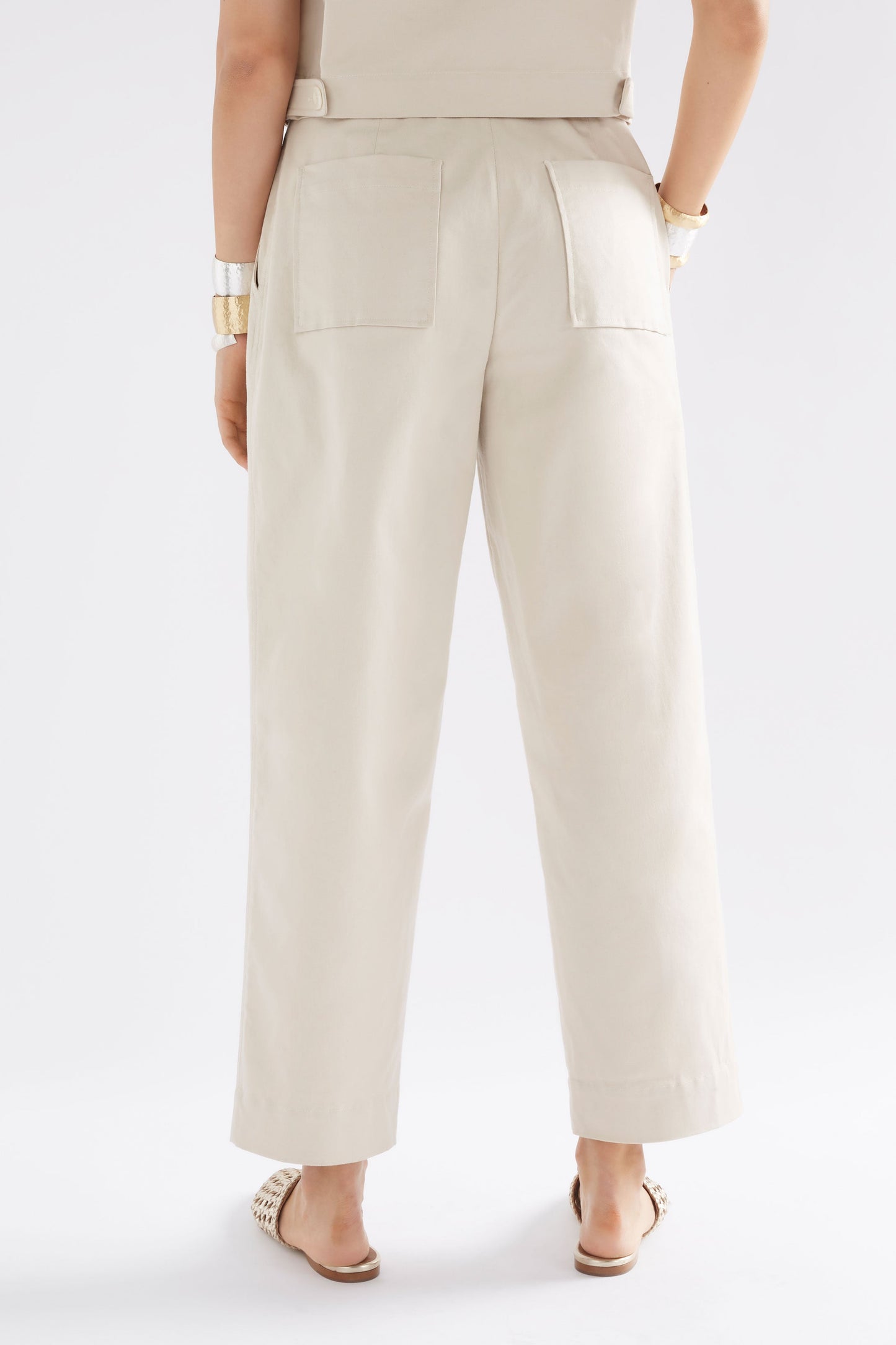 Noorden Organic Cotton-Tencel Pleat Front Pant Model Back | MOONSTONE