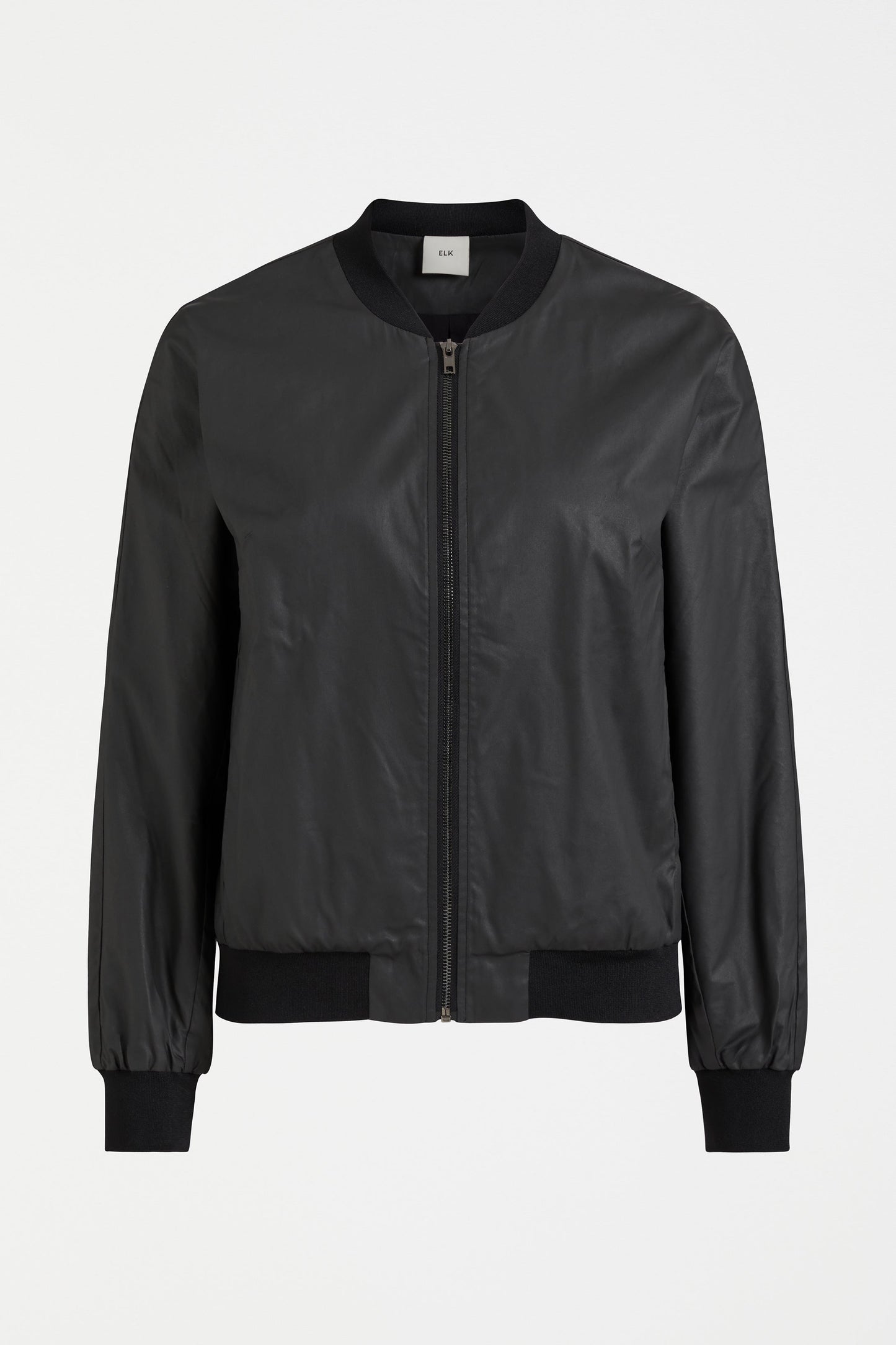 Lustre Leather-Look Bomber Jacket  Front | BLACK