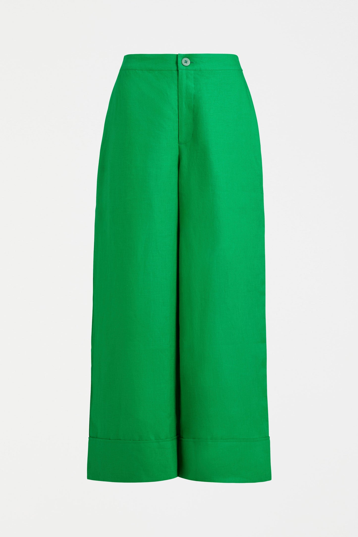 Anneli Light Wide Leg Linen Pant Front | VINE GREEN