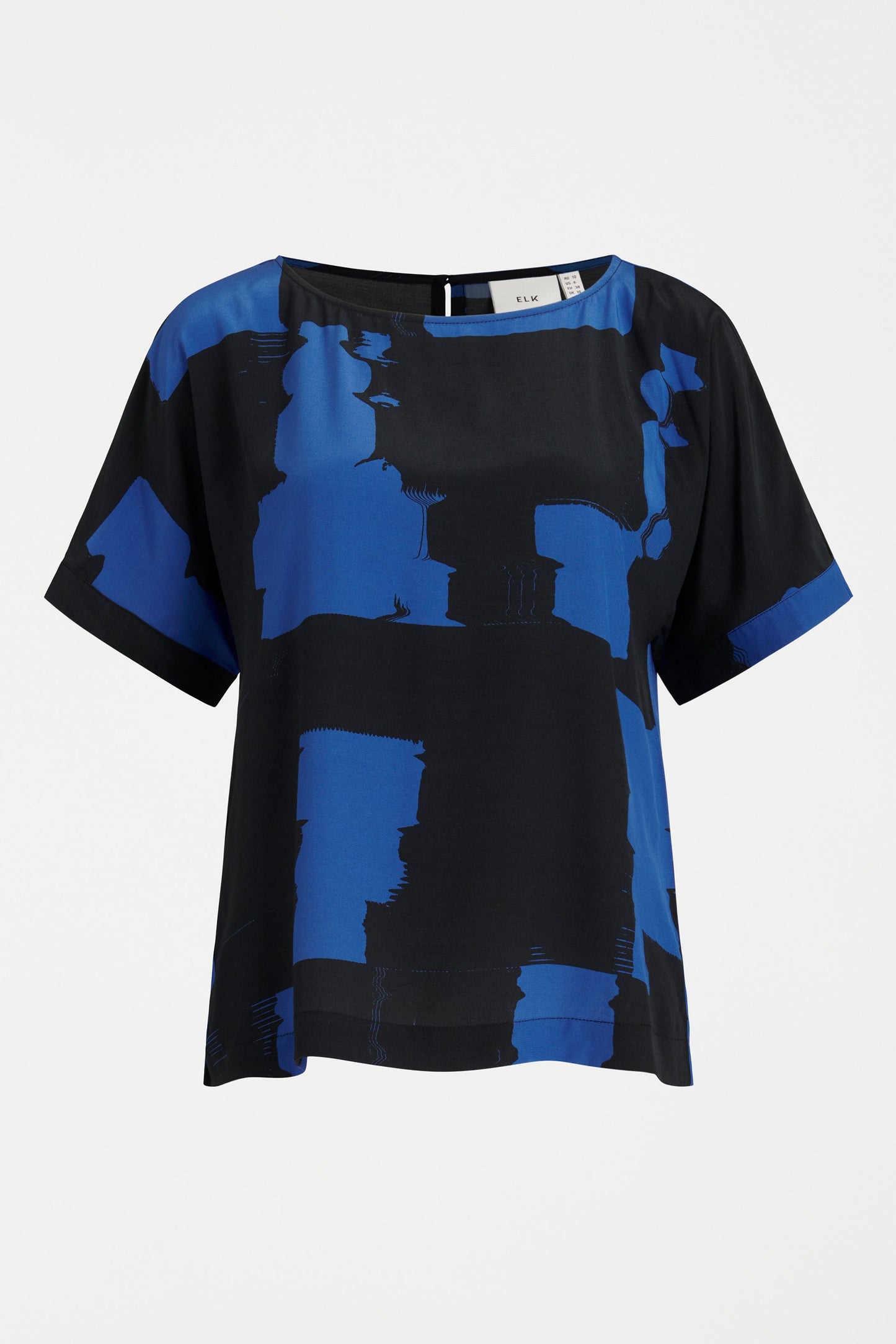 Eneste Drop Shoulder Short Sleeve Print Top Front | BLUE ROLLA PRINT