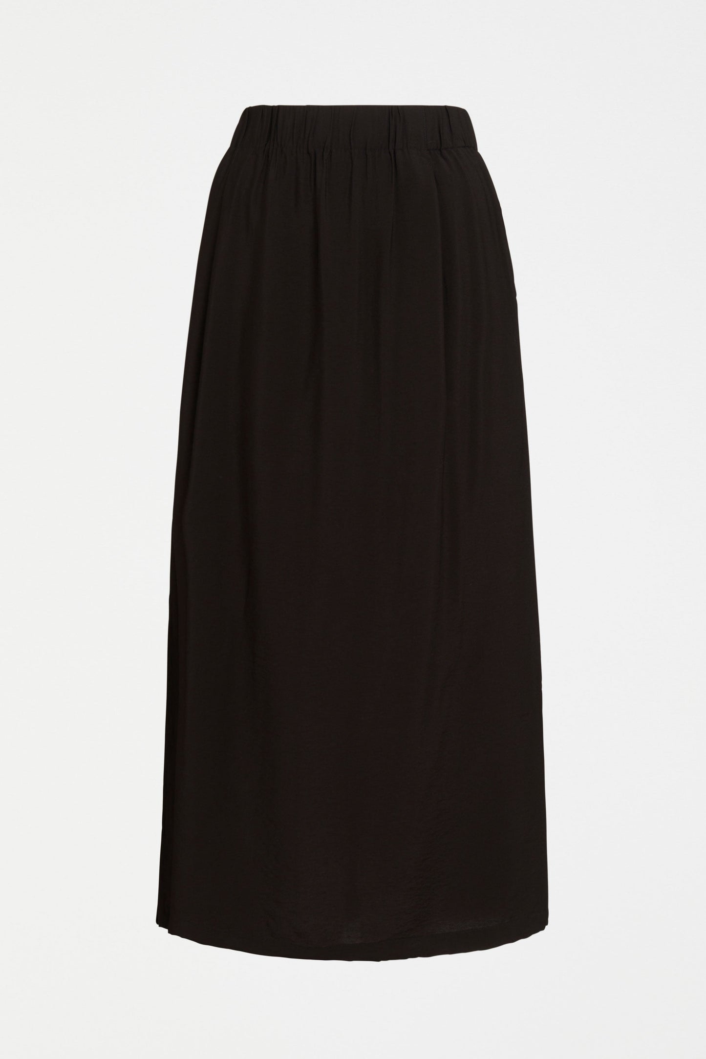 Allt Elastic Waist Gathered Midi Skirt  Front | BLACK