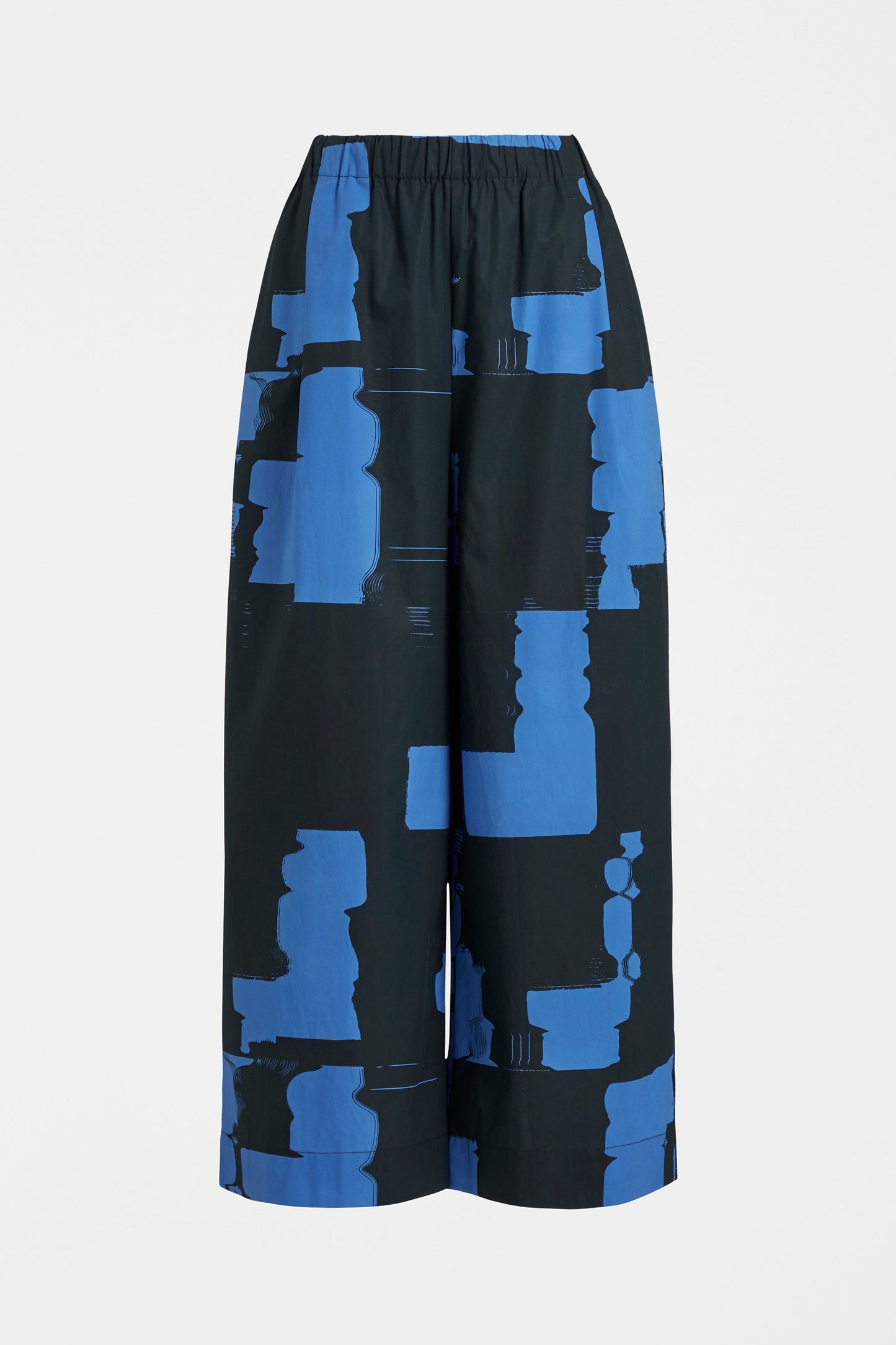 Deze Cotton Wide Leg Elastic Waist Printed Pant Front | BLUE ROLLA PRINT