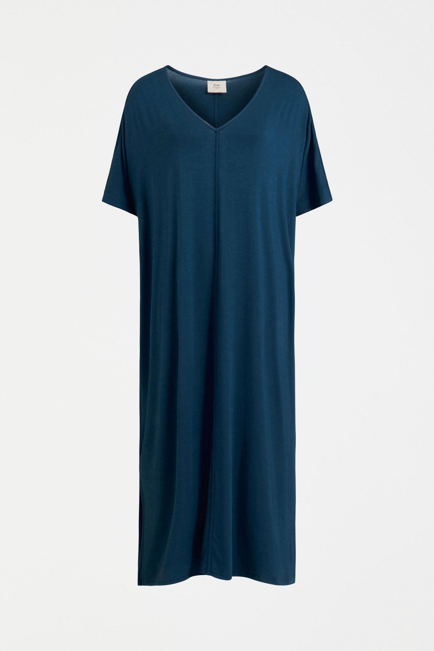 Mytr Oversized V-Neck Long Jersey Tee Dress Front | JASPER