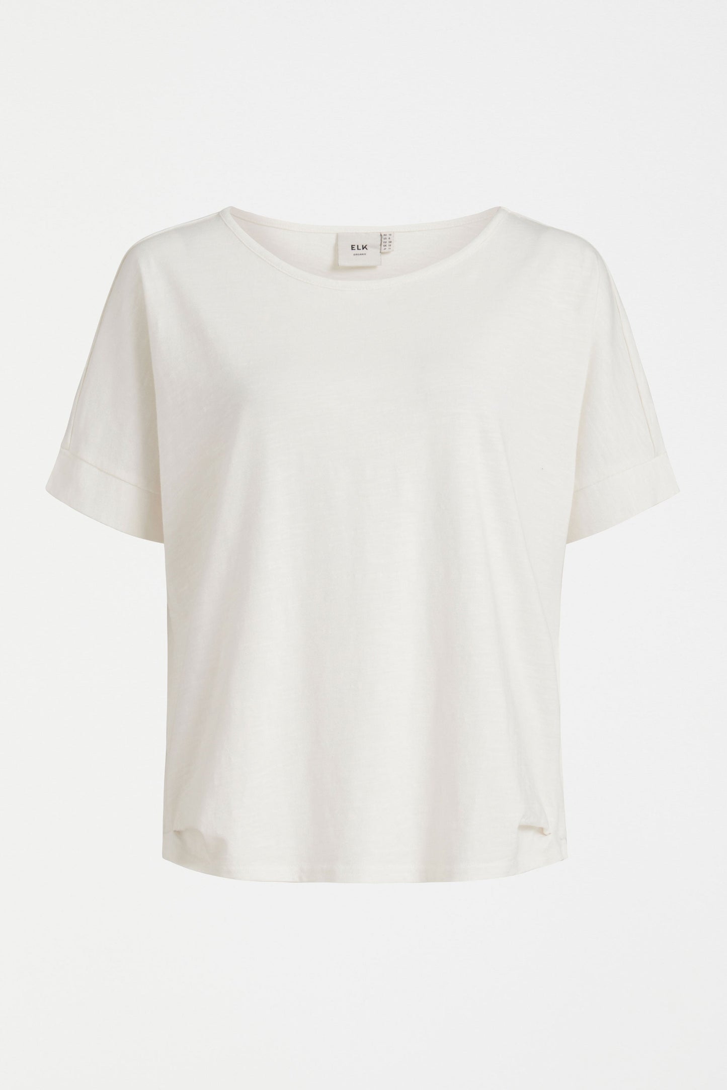 Pressa Elastic Hem Detail Crop Tee Shaped Top Front | WHITE