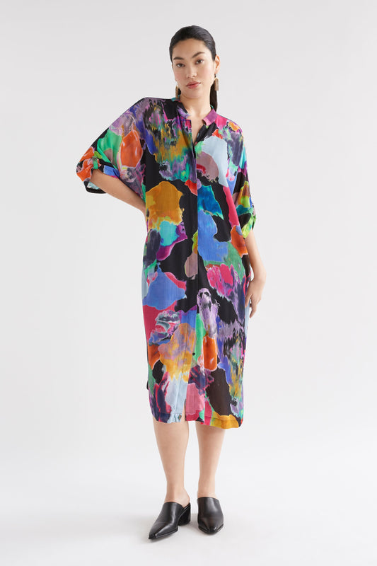 Soma Semi Sheer Print Shirt Dress Model Front | REM PRINT