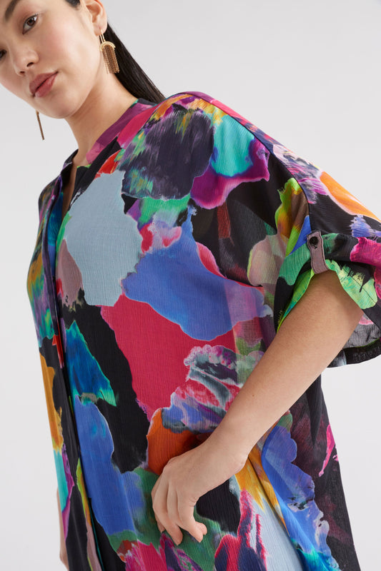 Soma Semi Sheer Print Shirt Dress Model Front detail | REM PRINT