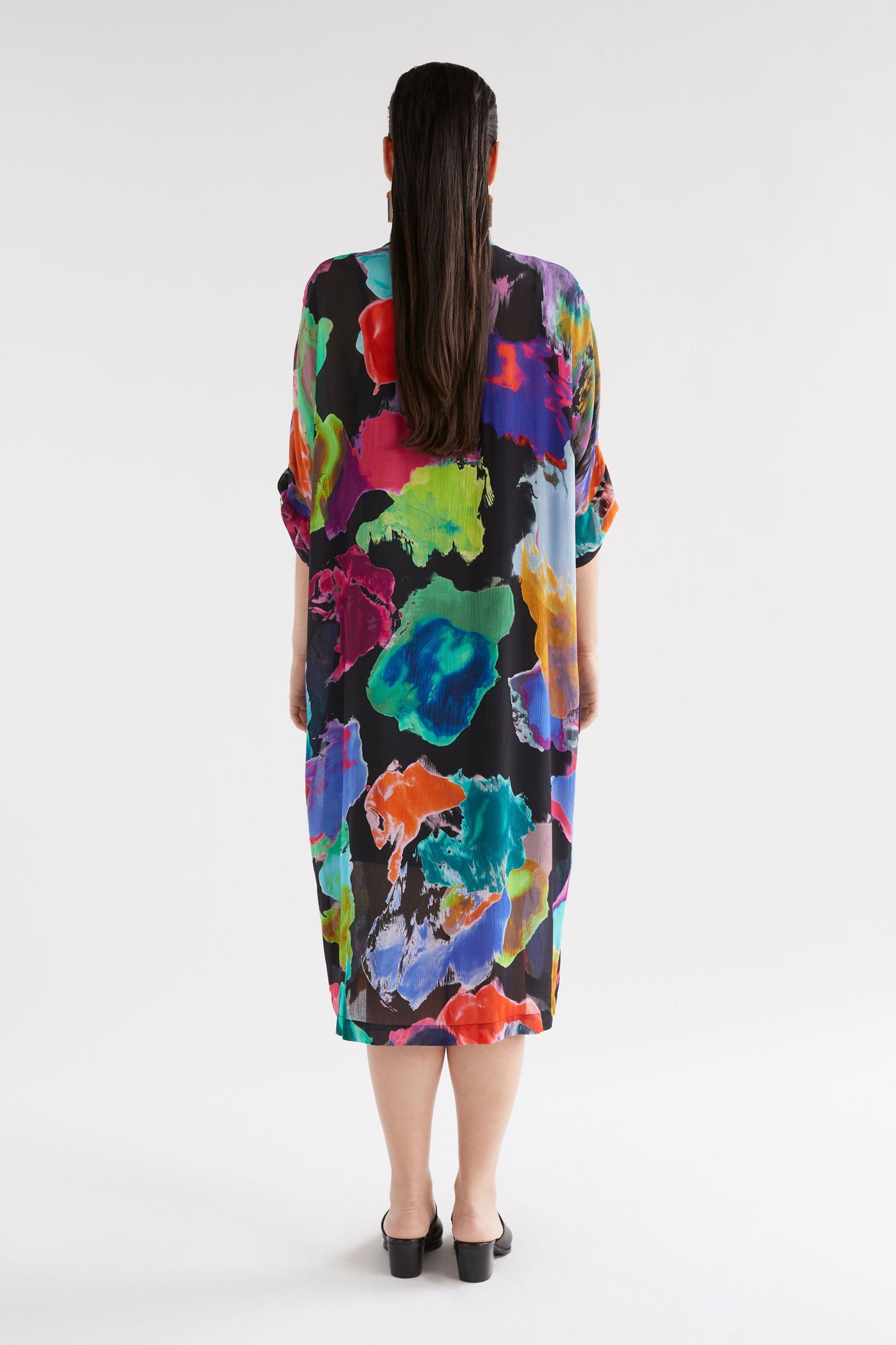 Soma Semi Sheer Print Shirt Dress Model Back | REM PRINT