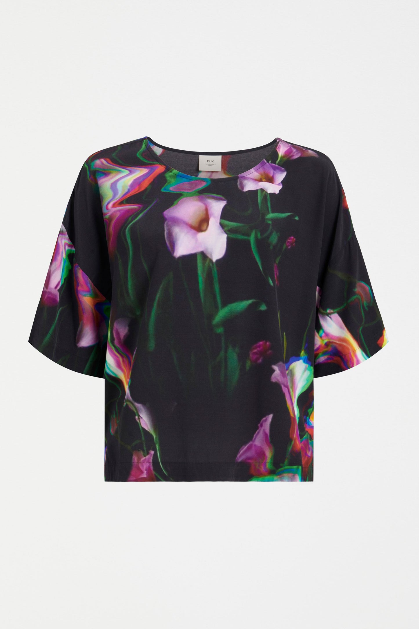 Dela Boxy Print Silky Top Front | CALLA PRINT