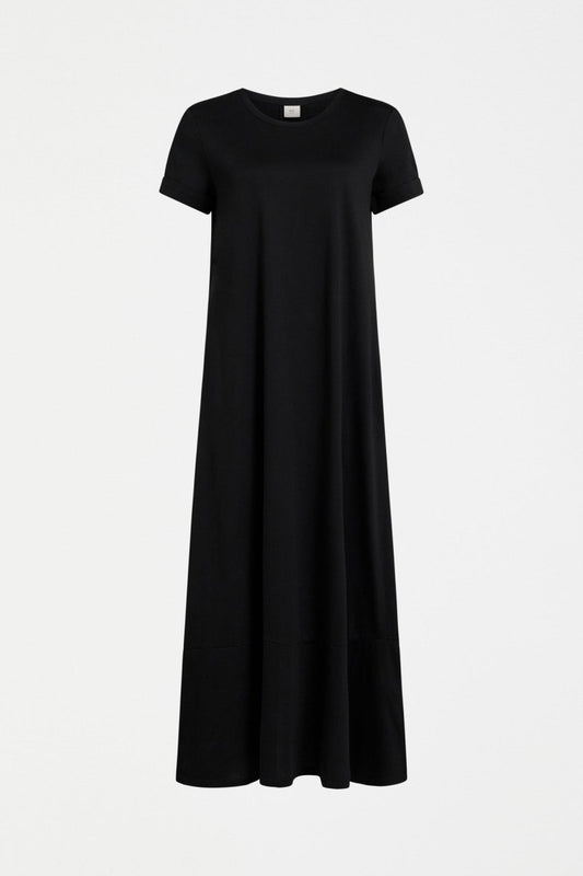 Haki Long Organic Cotton Jersey Tshirt Dress Front | BLACK