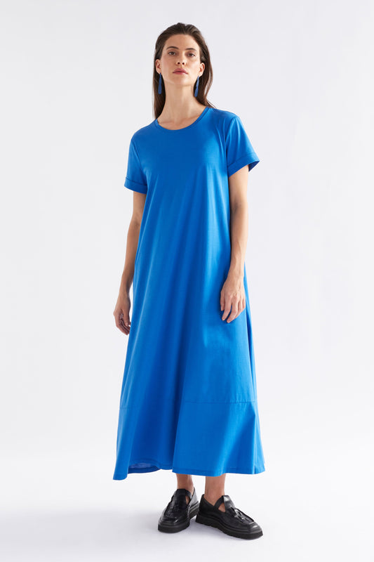 Haki Long Organic Cotton Jersey Tshirt Dress Model Front | AZURE