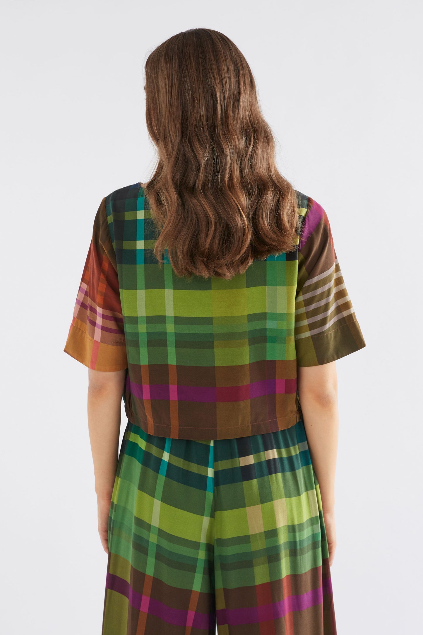 Ideell Silky Boxy Multi-coloured Print Top Model Back | ELODI PRINT