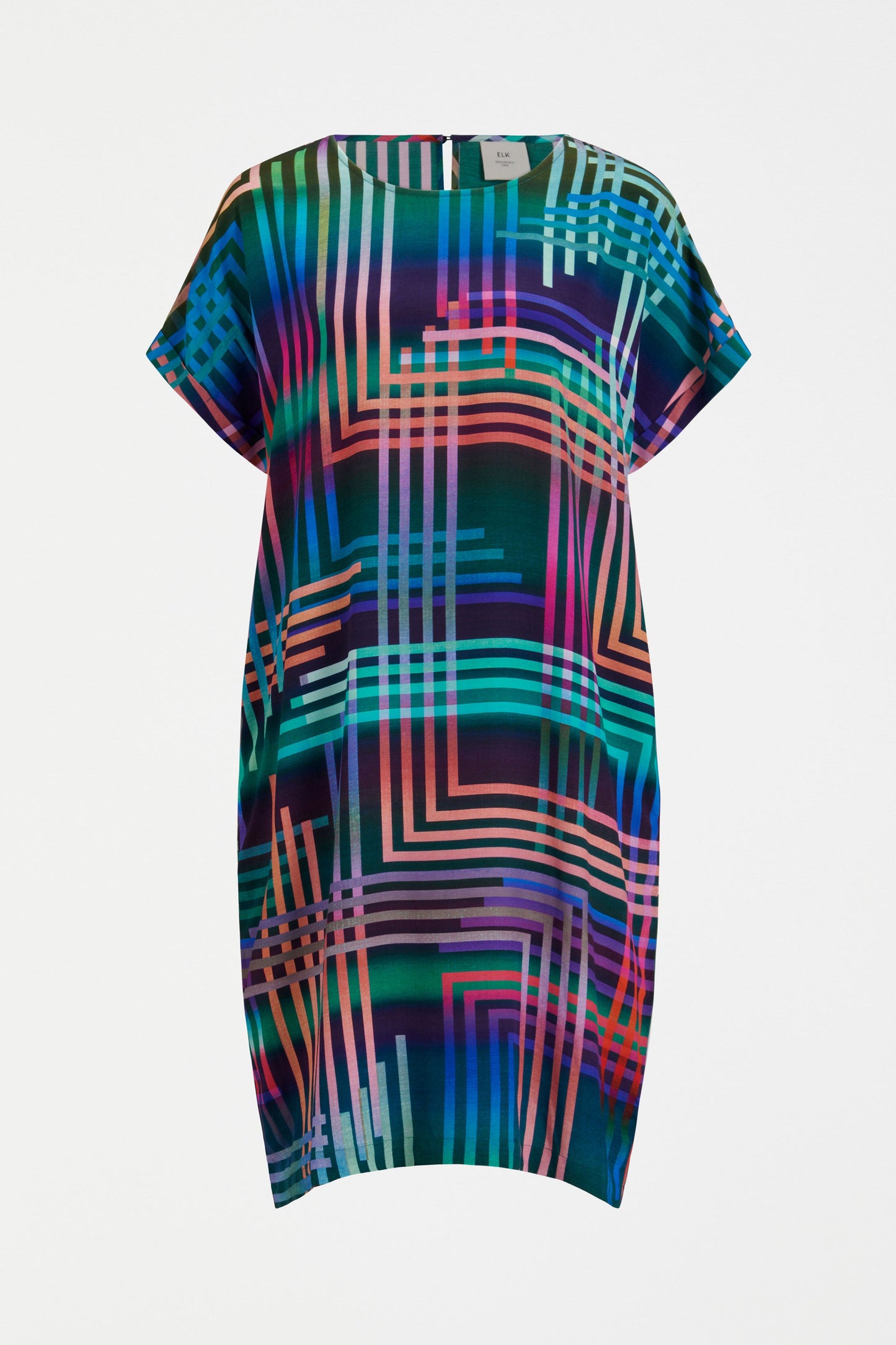 Eryn Silky Print Tee Shift Dress Front | NAVY LIGHETEN PRINT