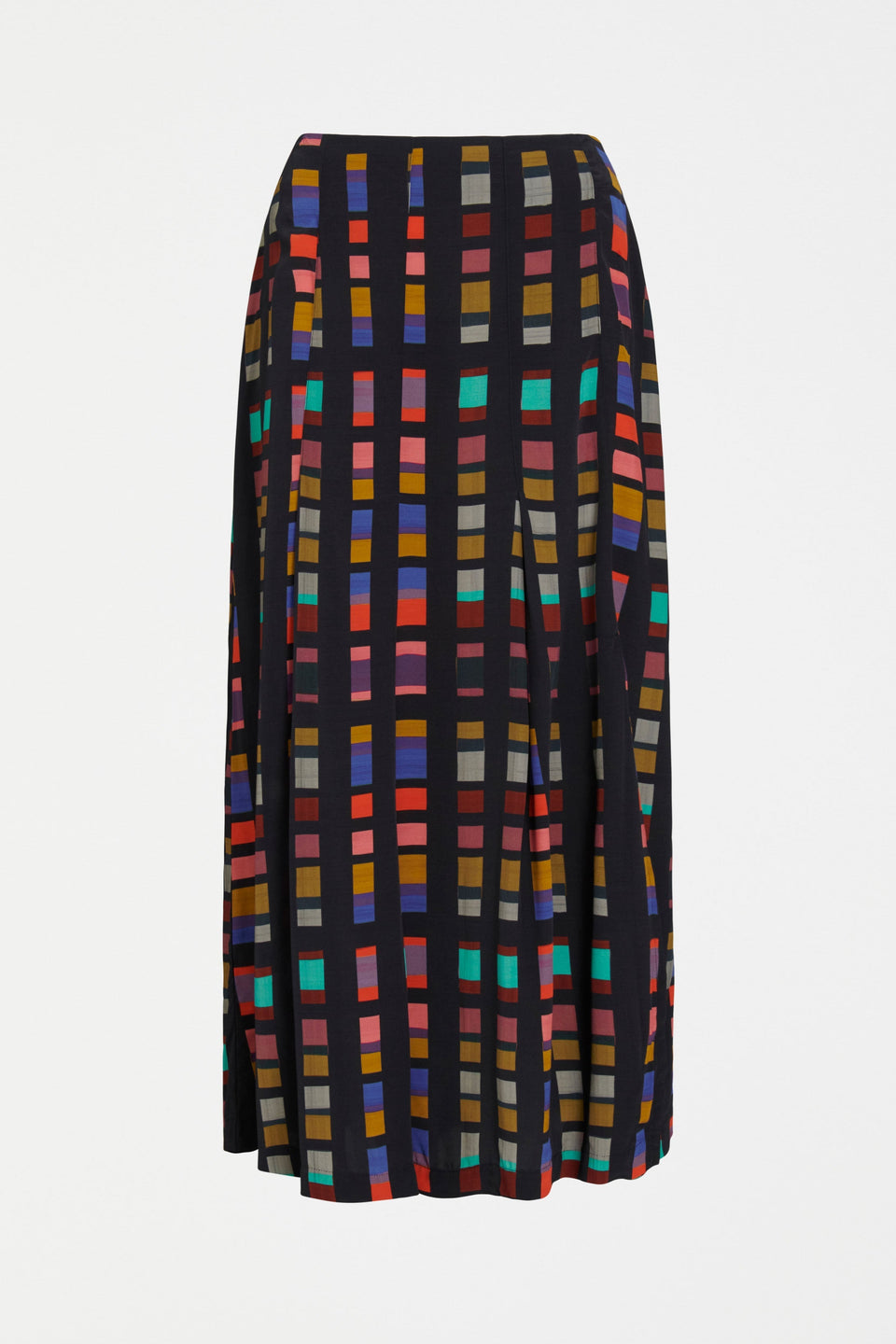 Kira Flat Front Waist Band Print Skirt with Split Front | TESSELA PRINT