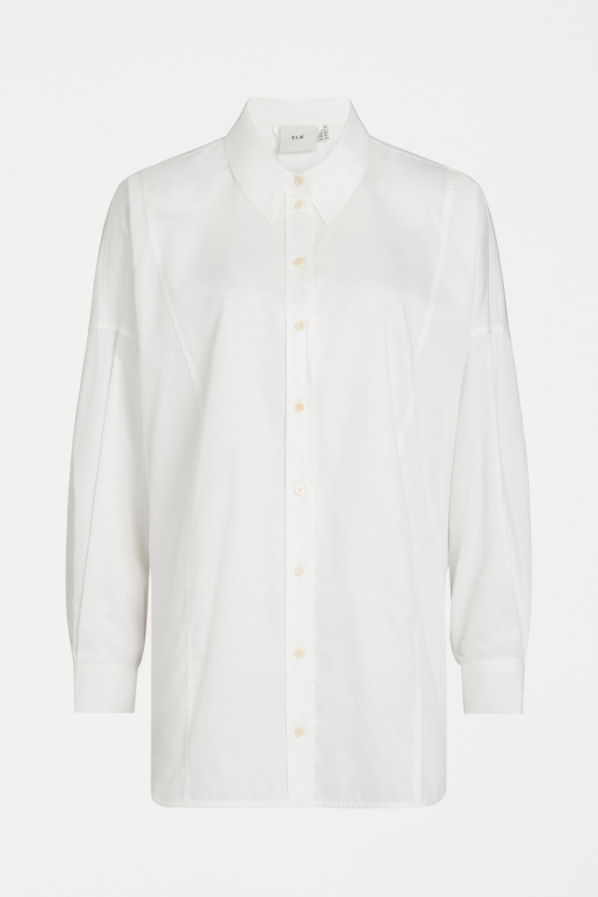 Tiga Organic Cotton Back Pleat and Tie Detail Shirt Front | WHITE