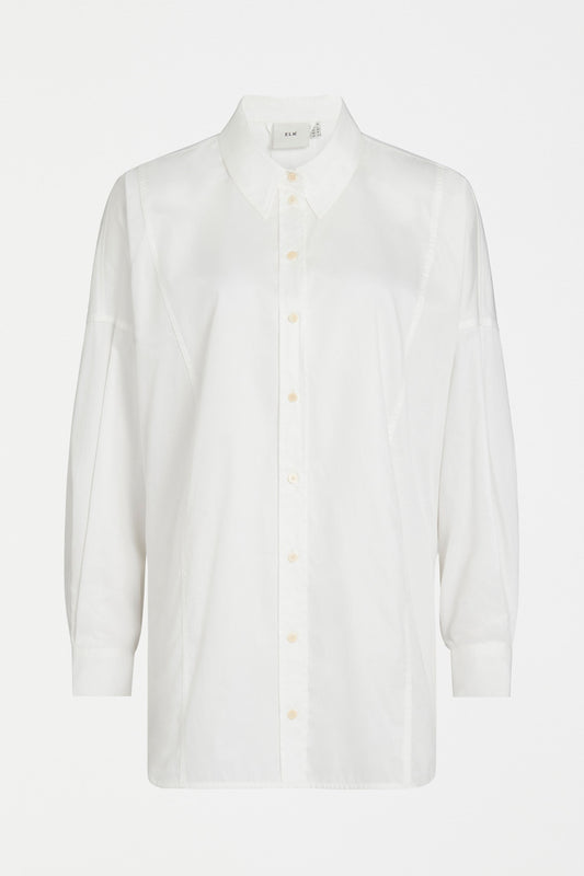 Tiga Organic Cotton Back Pleat and Tie Detail Shirt Front | WHITE