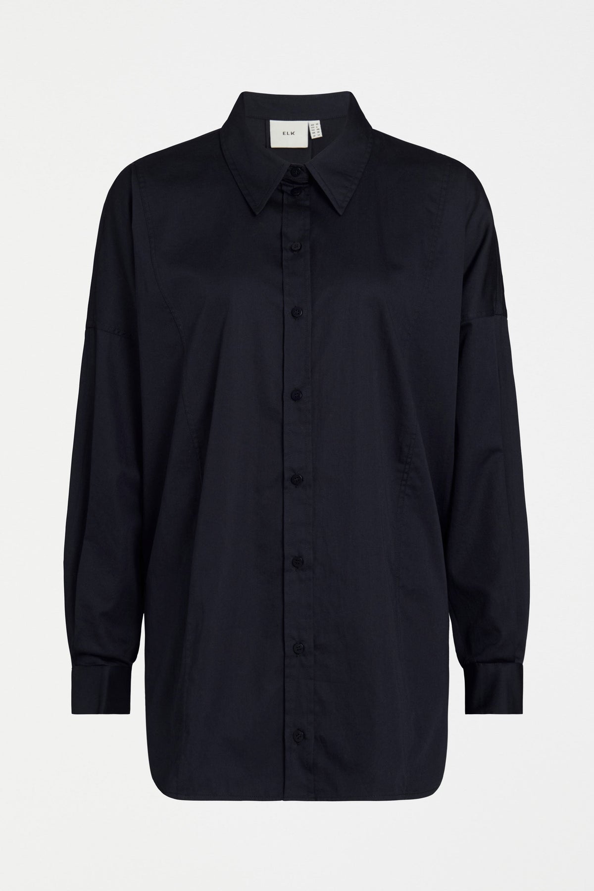 Tiga Organic Cotton Back Pleat and Tie Detail Shirt Front | NEW NAVY