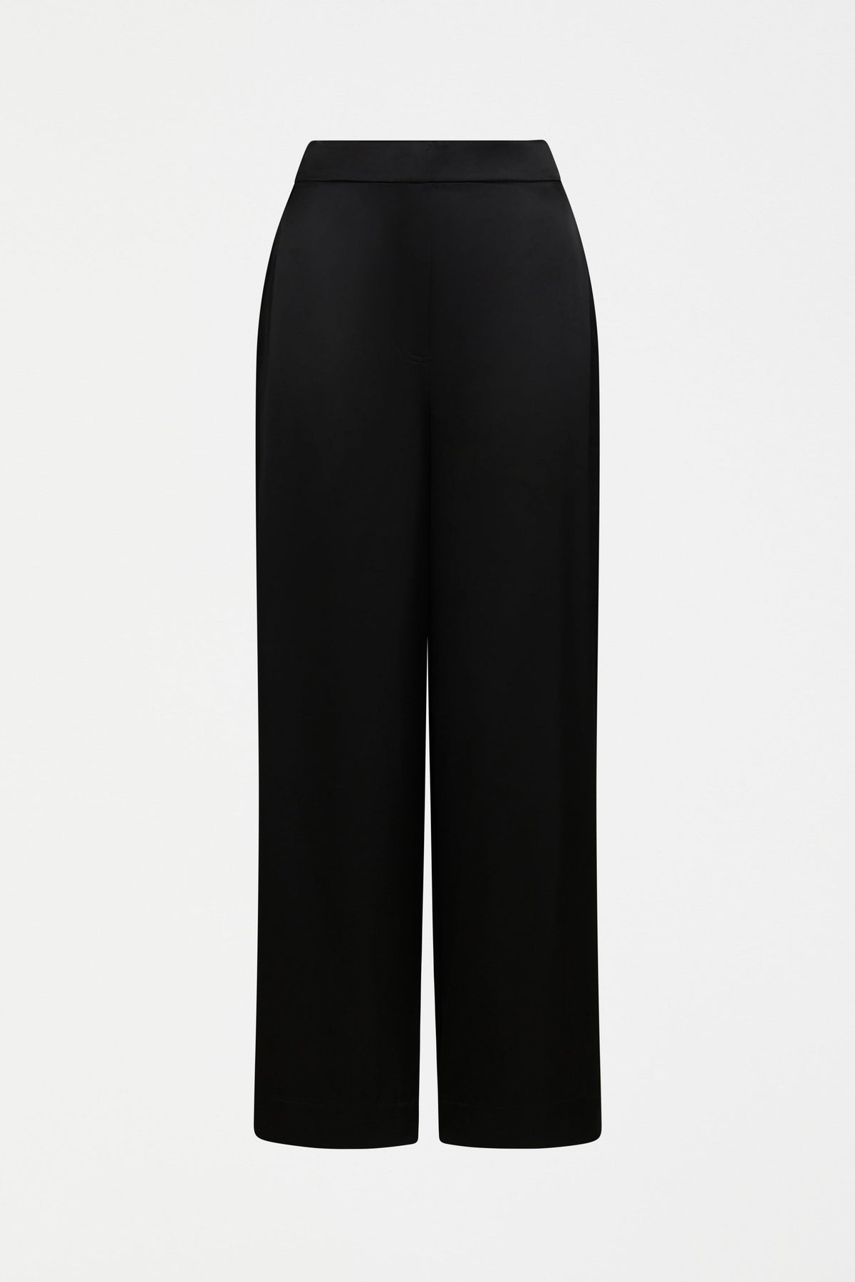 Este Satin Tapered Leg Dress Pant Front | BLACK