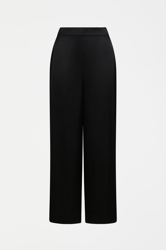 Este Satin Tapered Leg Dress Pant Front | BLACK