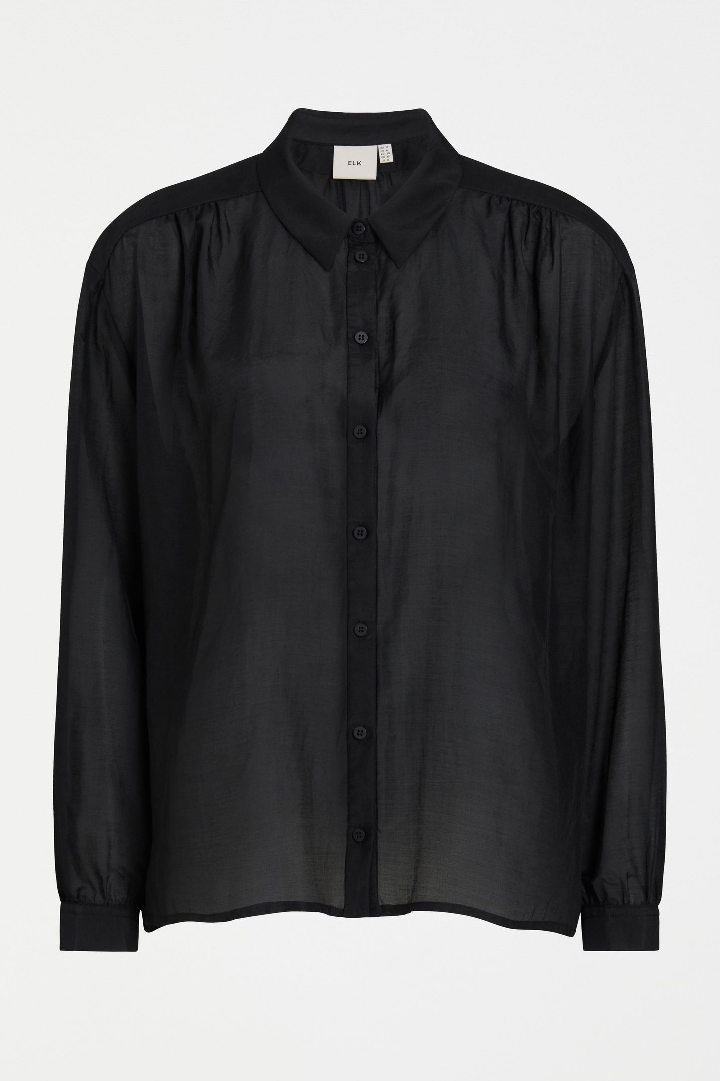 Mia Organic Cotton-Silk Lightweight Shirt Front | BLACK