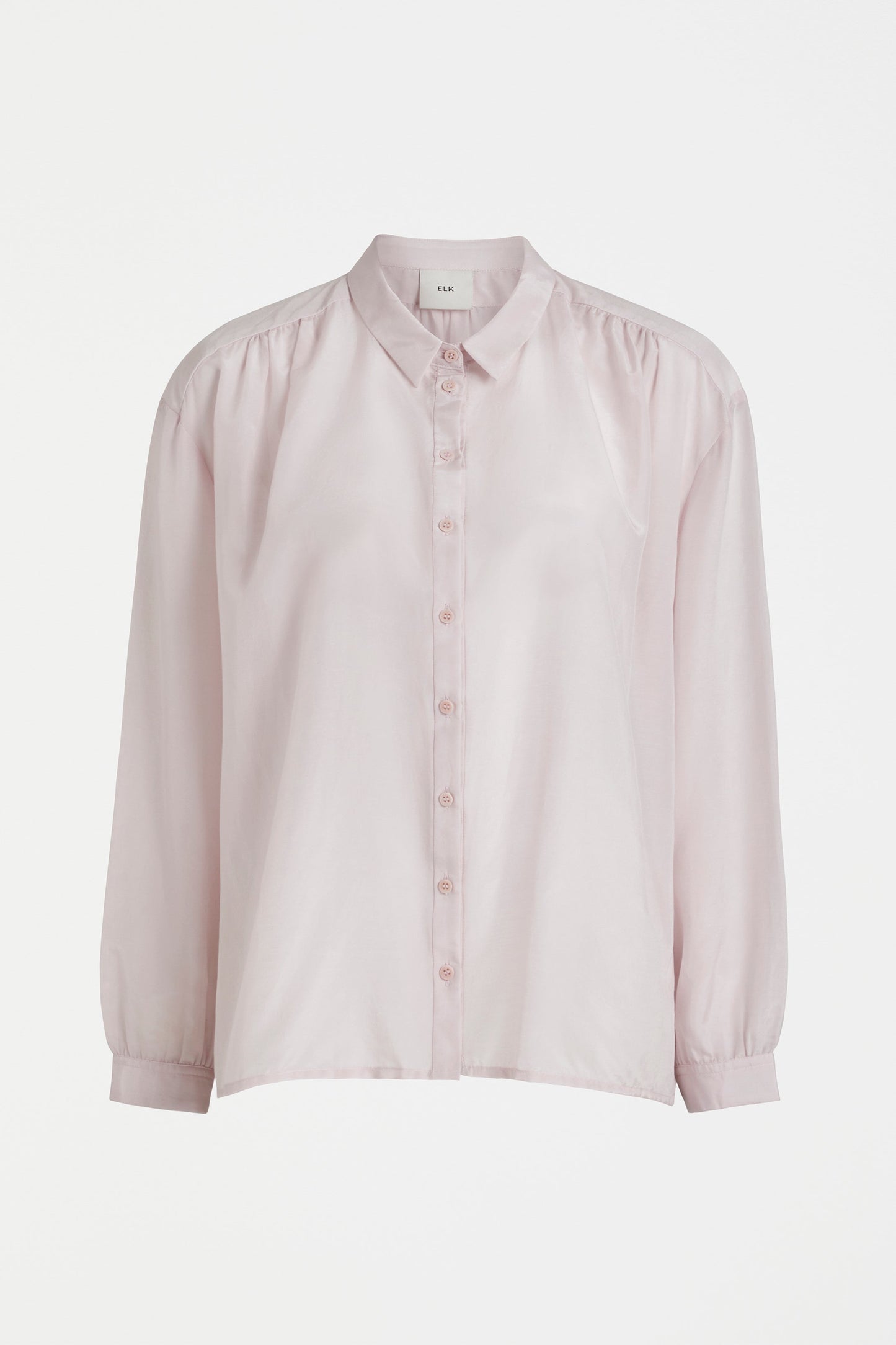 Mia Organic Cotton-Silk Lightweight Shirt Front | SHELL PINK