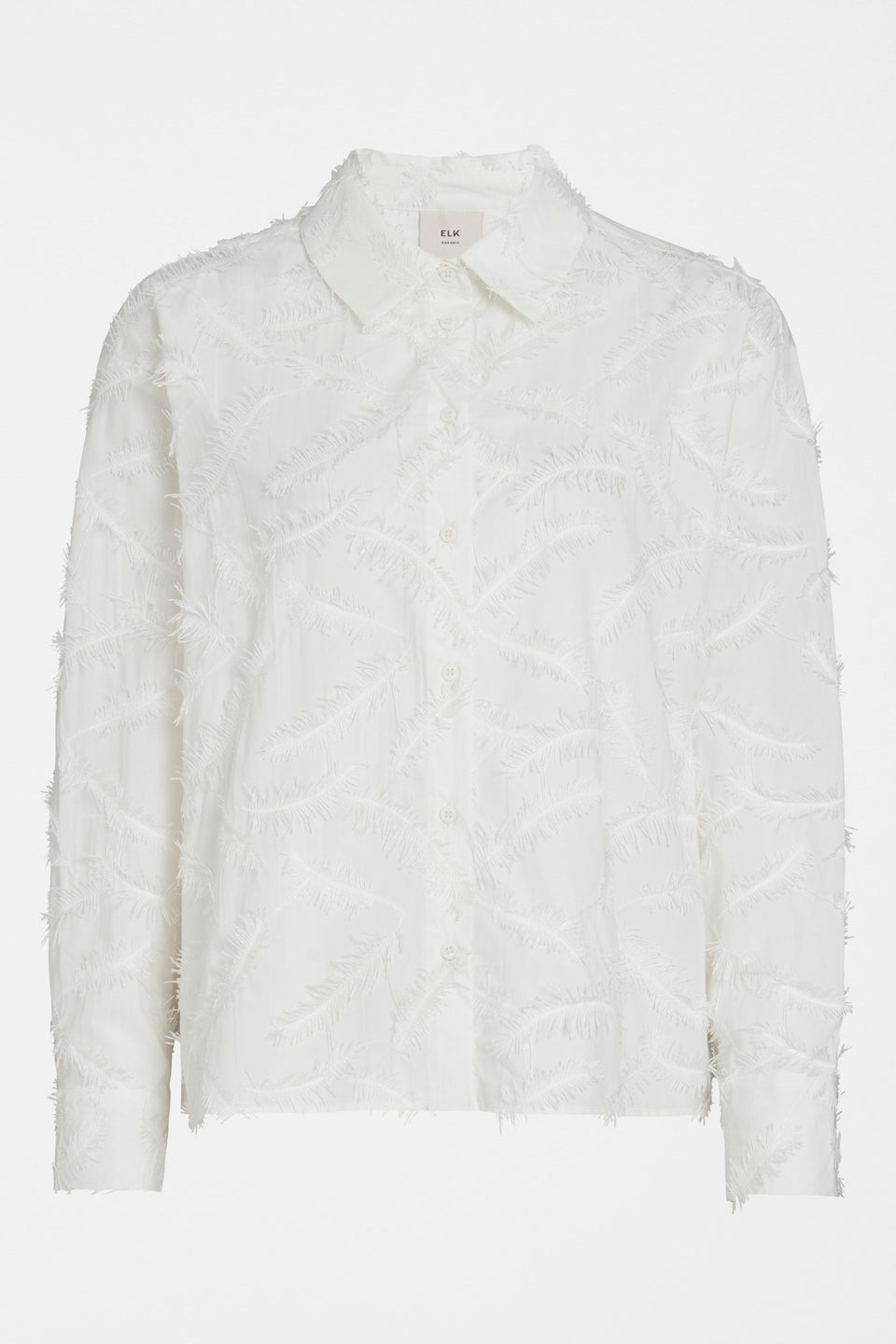 Etra Organic Cotton Embroidered Long Sleeve Shirt Front | WHITE