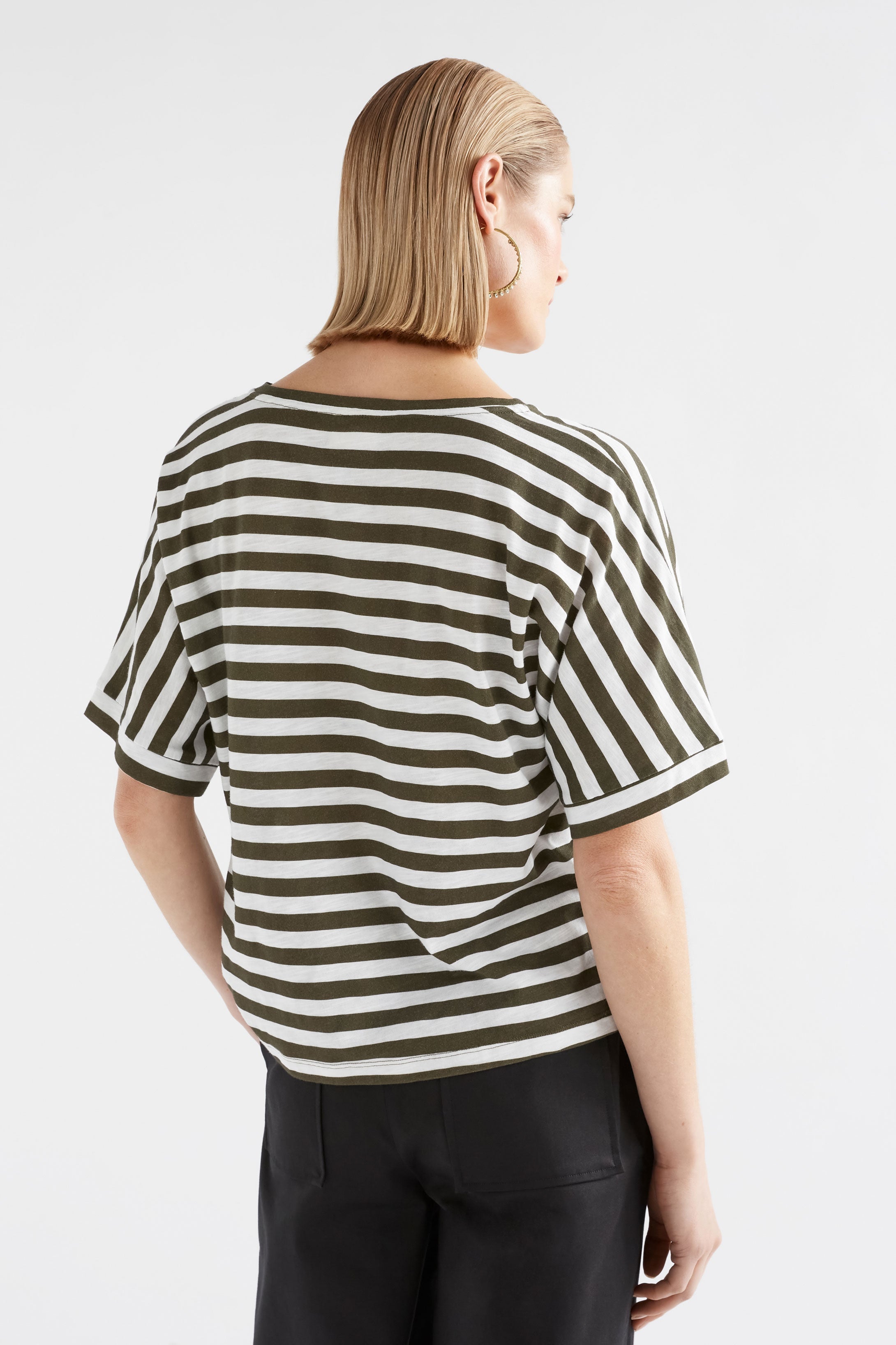 Shop The Seter Organic Cotton V-Neck Striped Tee | ELK AU