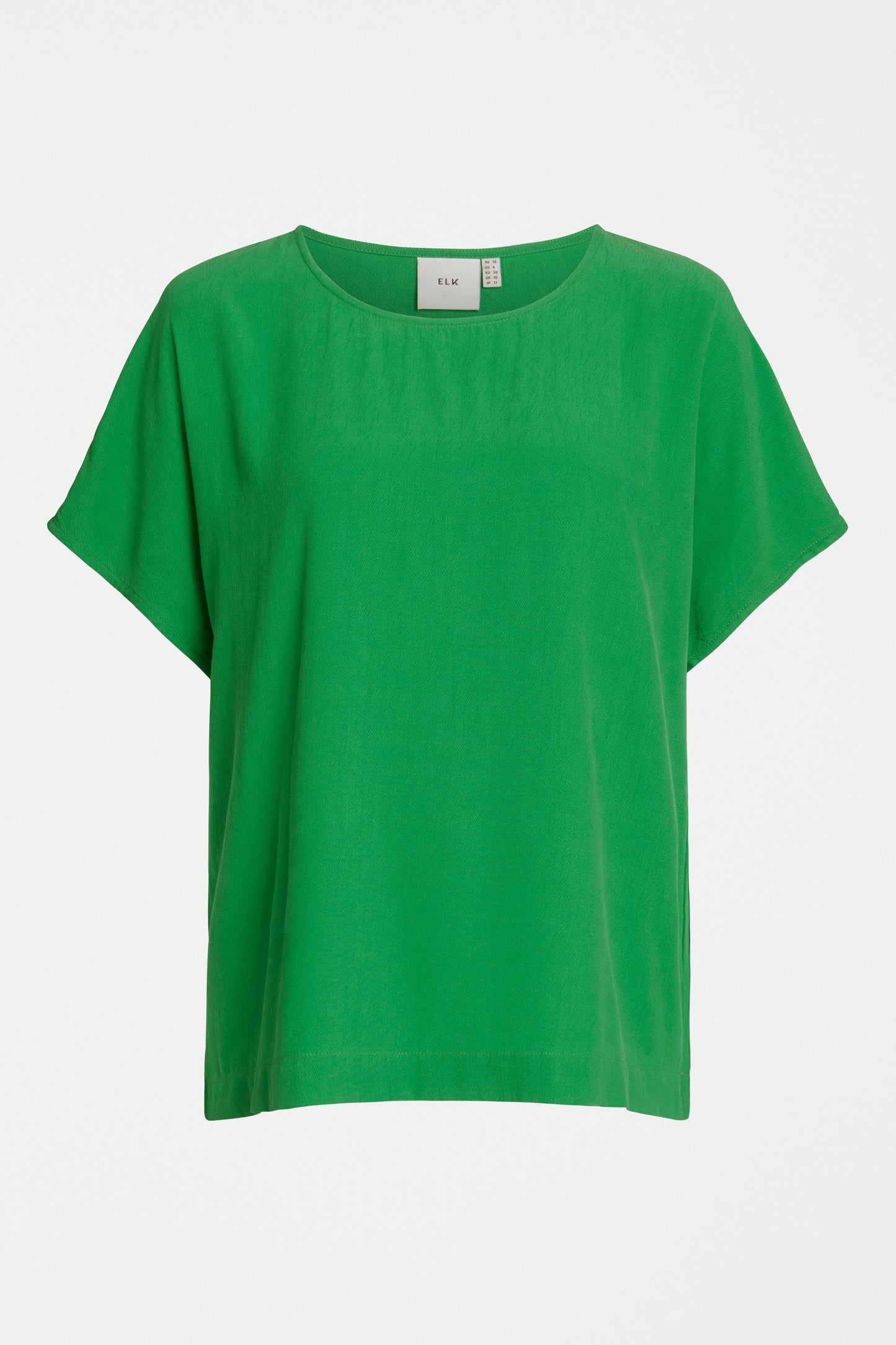 Olyck Round Neck Cap Sleeve Shell Top Front | VINE GREEN