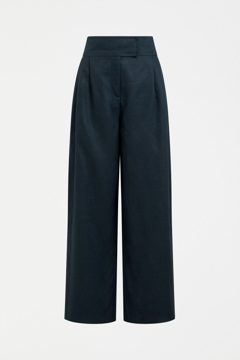 Lejer High waisted Straight Leg Linen Pant front | NAVY