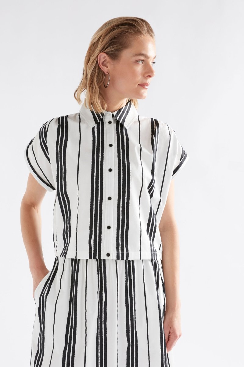 Reza Shirt Tops - ELK | FEZ PRINT WHITE