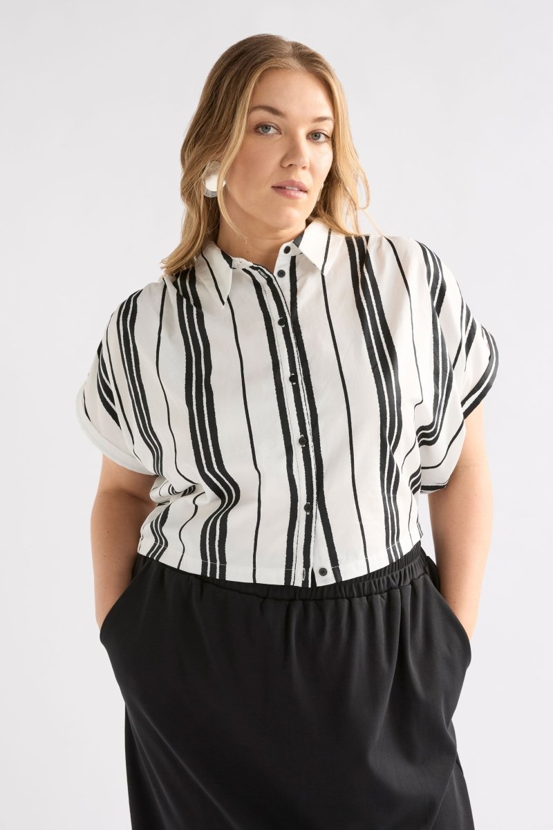 Reza Shirt Tops - ELK | FEZ PRINT WHITE