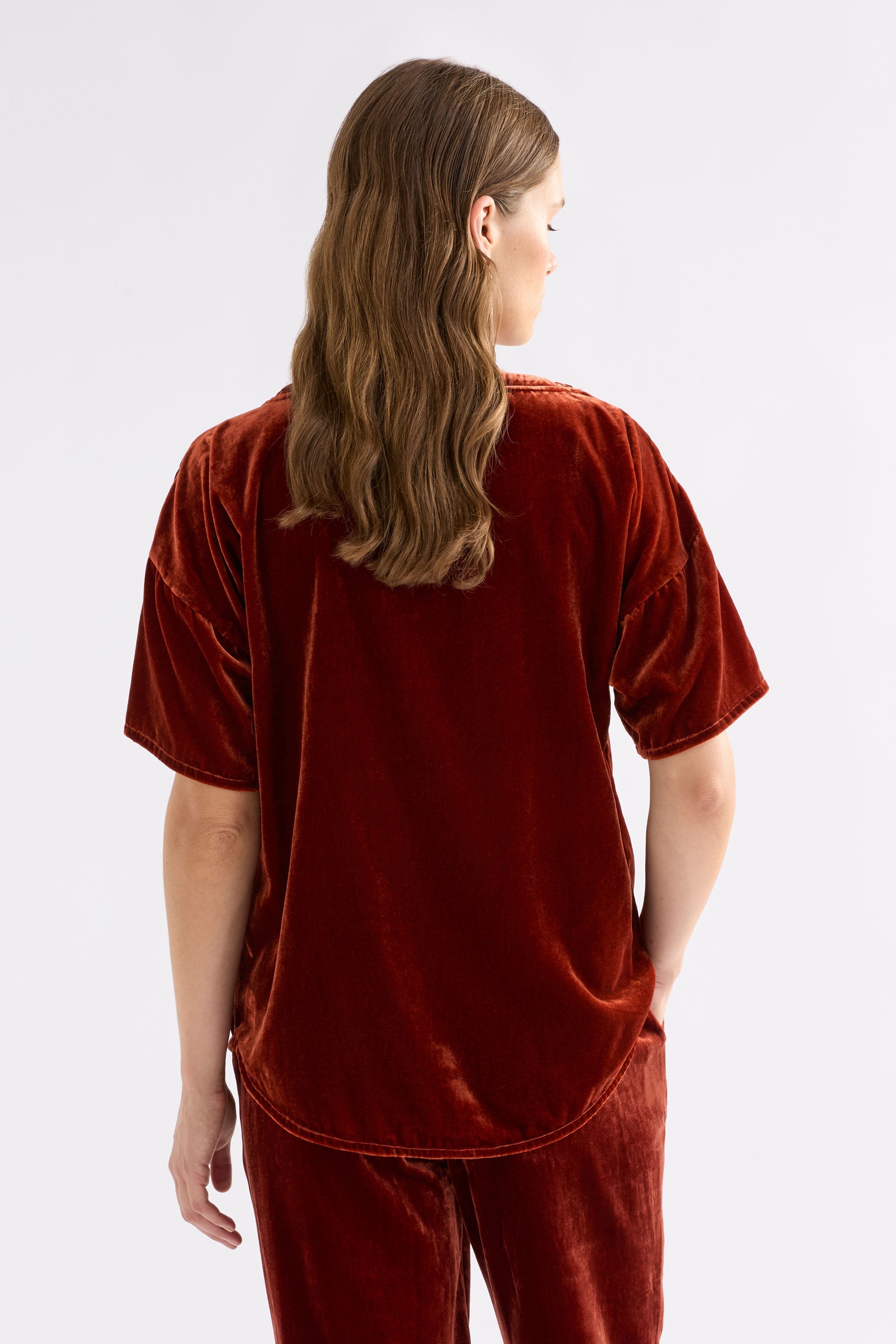 Shop The Suuri Boxy Short Sleeve Drop Shoulder Velvet Top | ELK AU