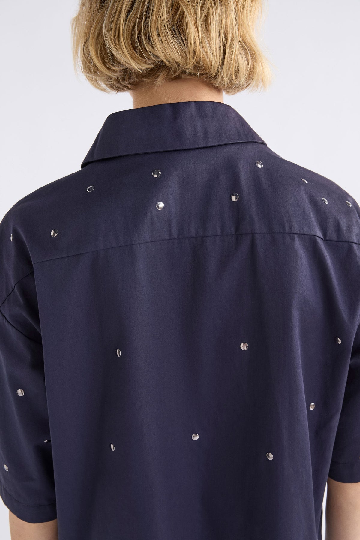 Stuud Shirt on Model Back View | BRIGHT NAVY