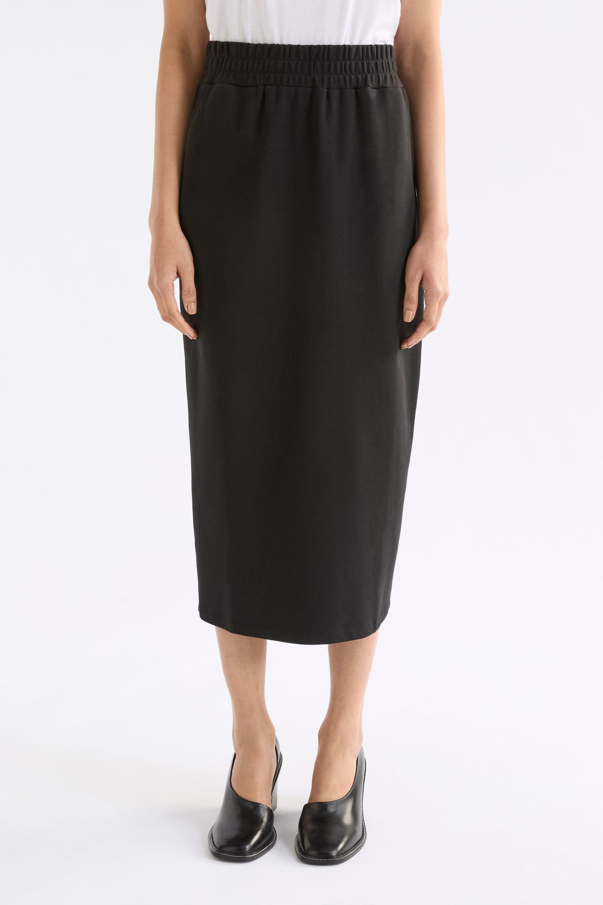Mana Skirt on Model Close Up Detail | BLACK
