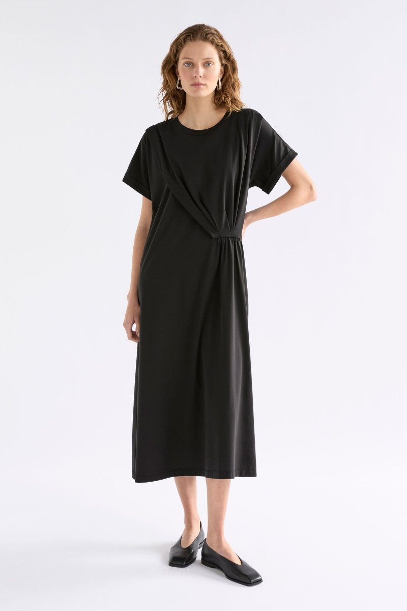 asymmetric t-shirt dress Shop The Etienne Organic Cotton Tuck TopTadashi A-Line Dress with 6 Size:9M Back hidden