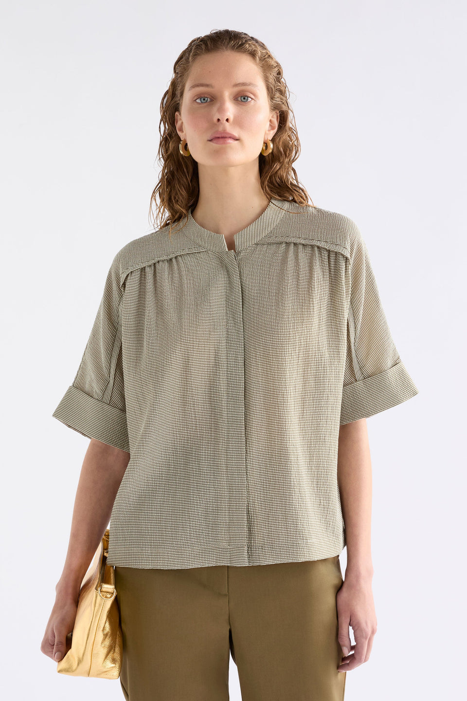 Porta Shirt Tops - ELK | OLIVE STRIPE