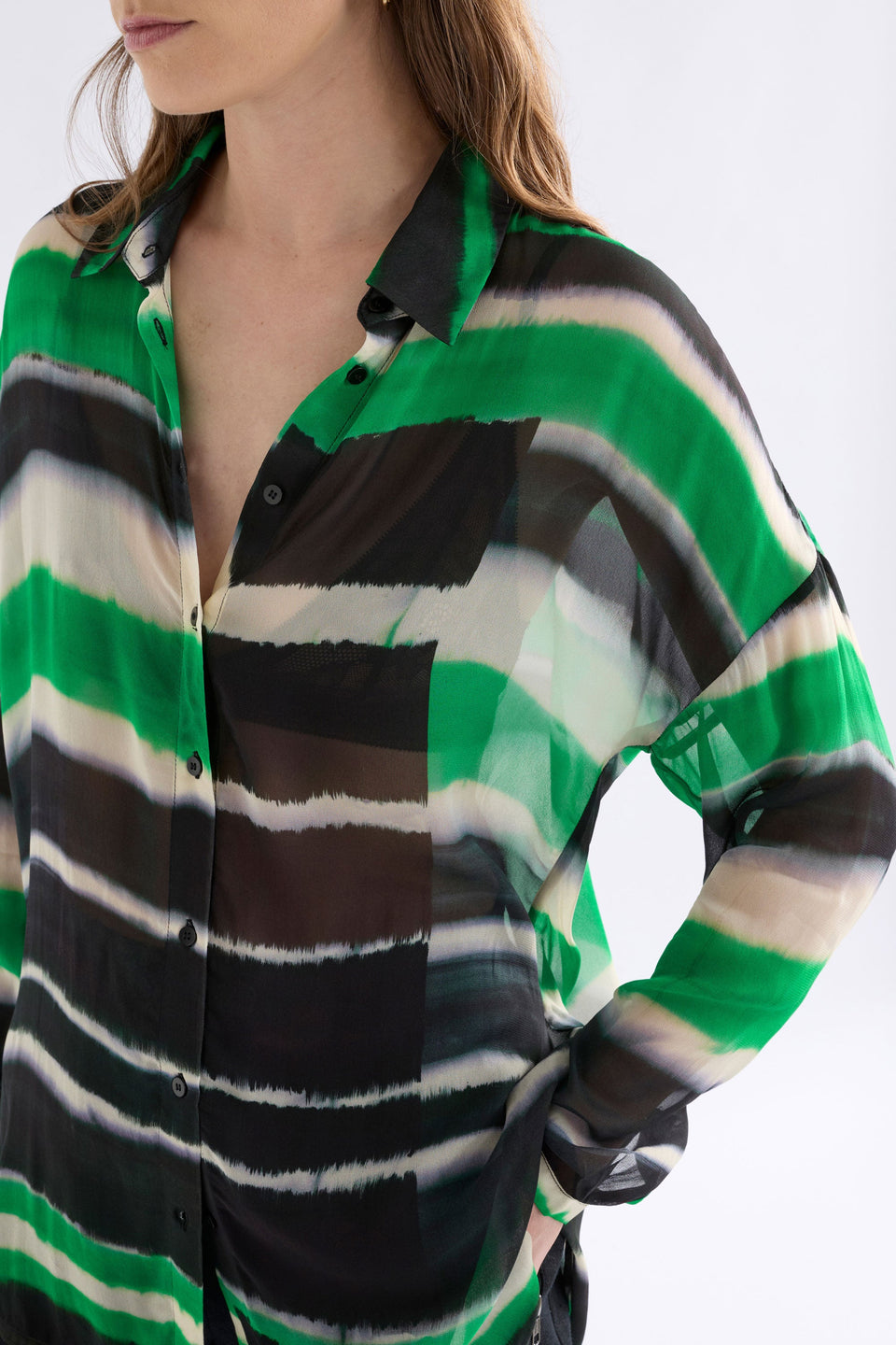 Eir Sheer Shirt Saillte Print Tops - ELK | SAILLTE PRINT