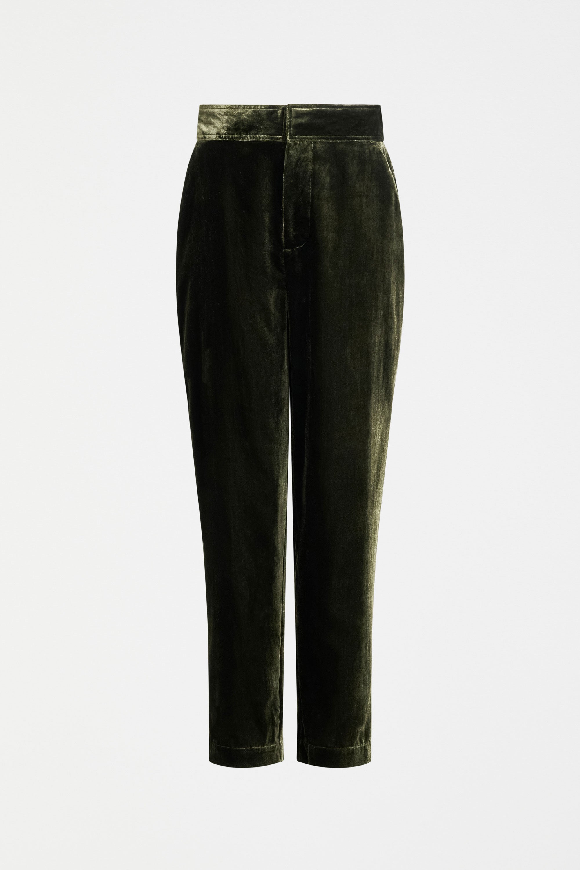Shop The Suuri Flat-Front Tapered-Leg Velvet Pant | ELK AU