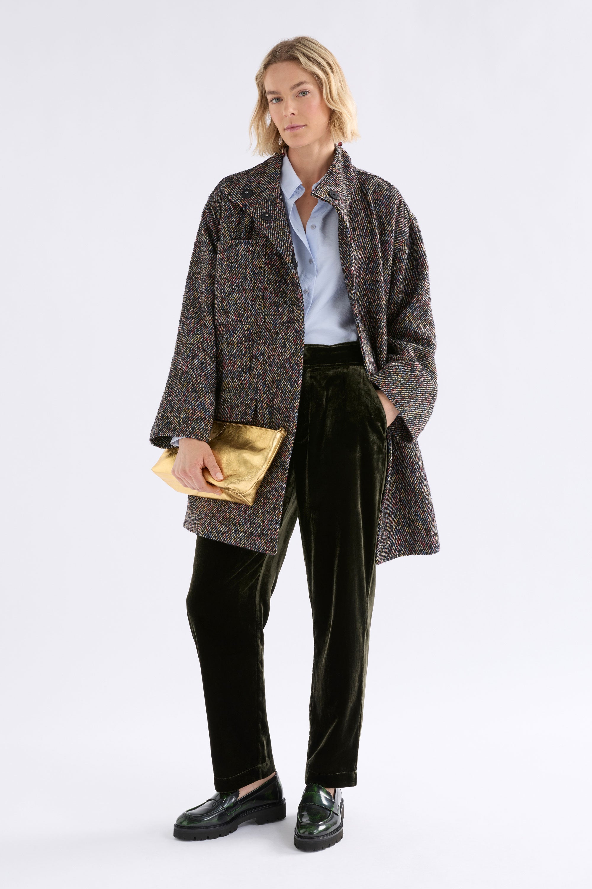Shop The Suuri Flat-Front Tapered-Leg Velvet Pant | ELK AU