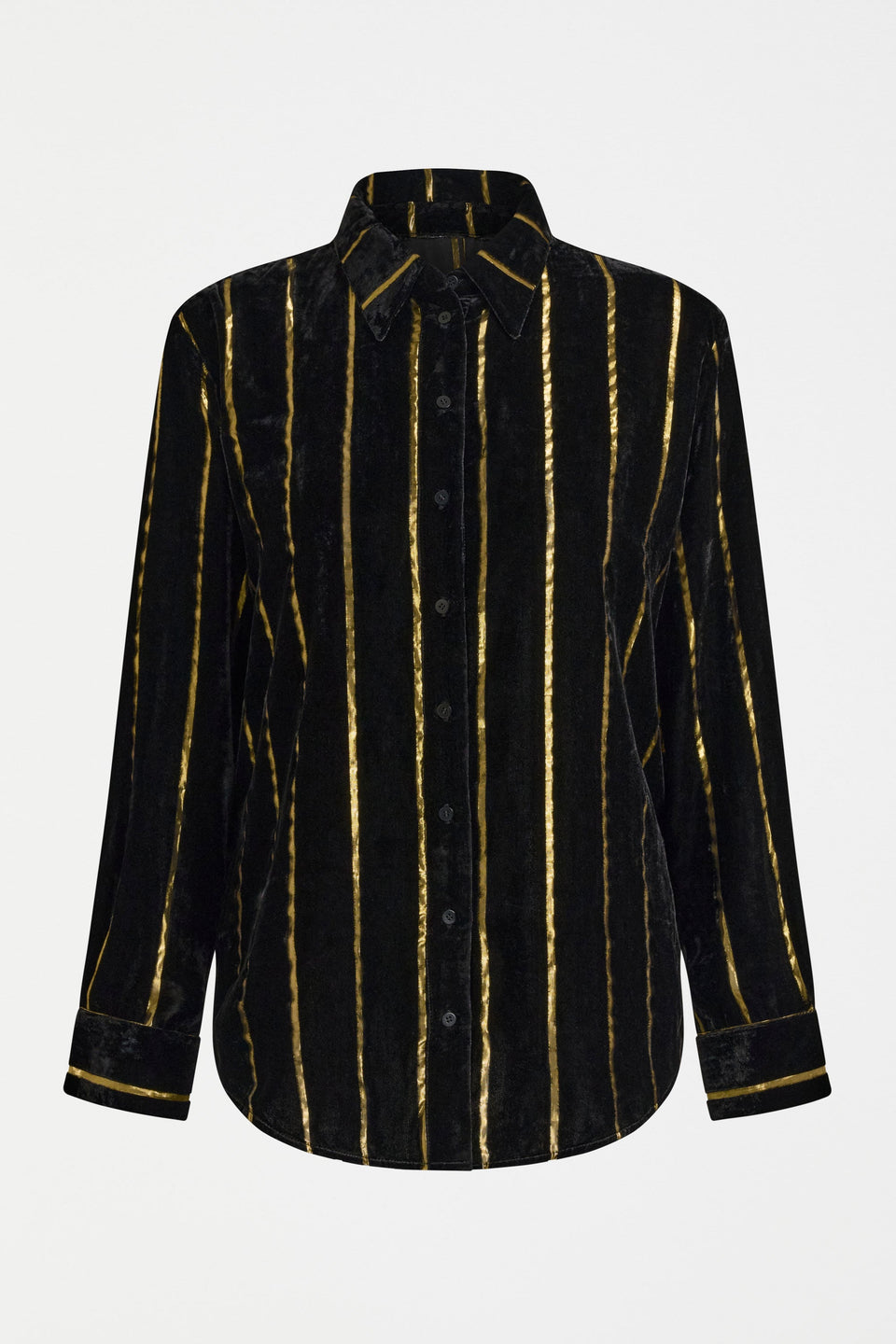 Lumii Velvet Shirt Tops - ELK | BLACK GOLD STRIPE