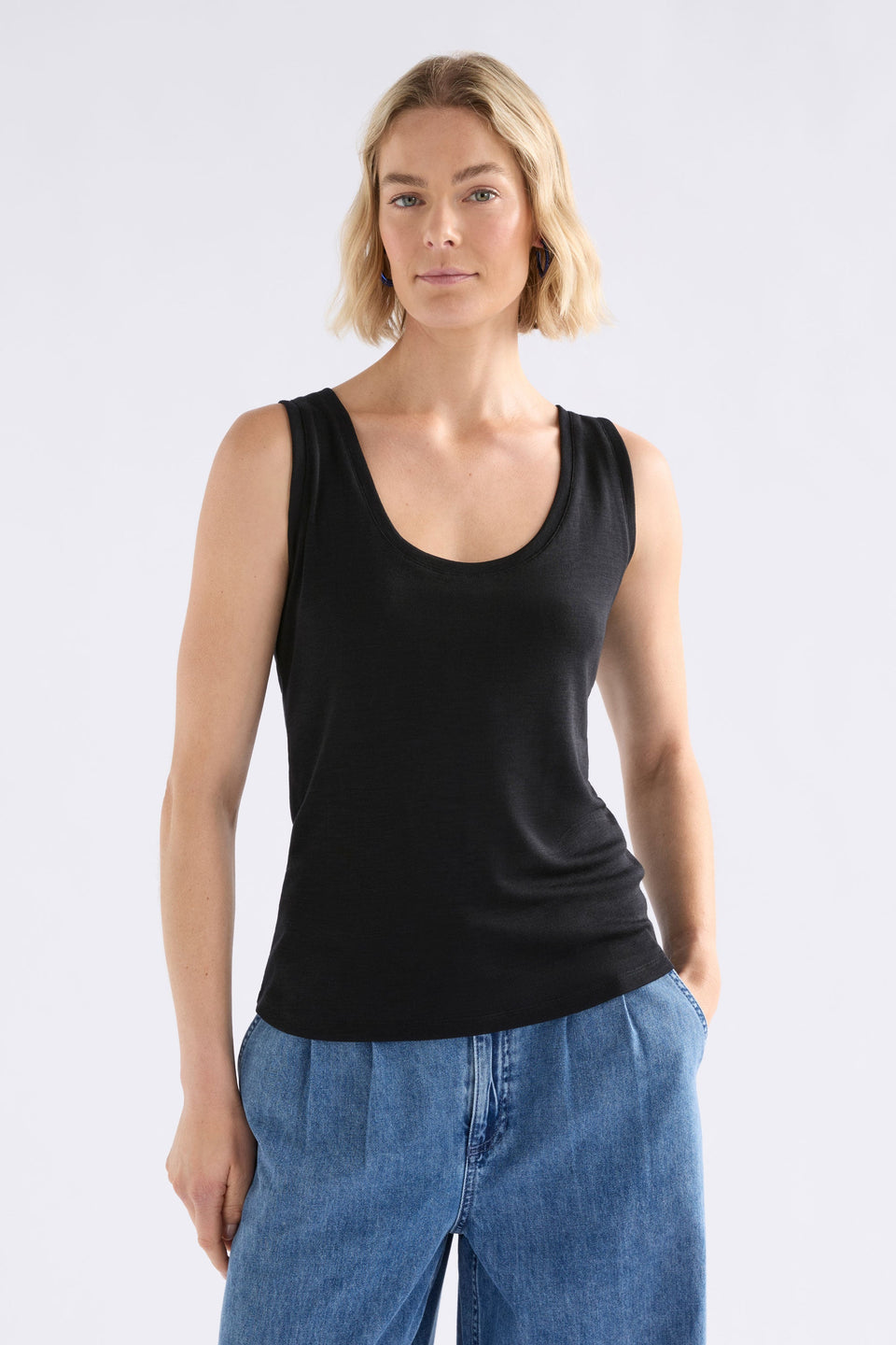 Merino Wool Tank Tops - ELK | BLACK