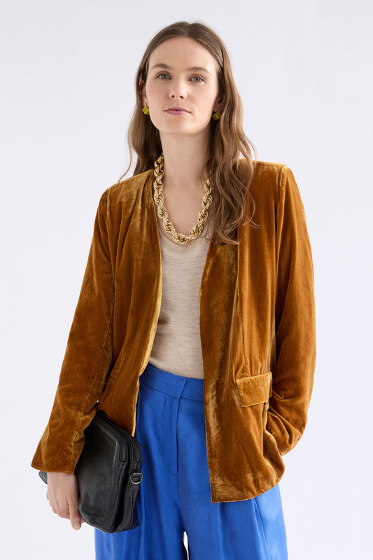 Velvet Soft Blazer Jacket Golden Jackets - ELK | GOLDEN