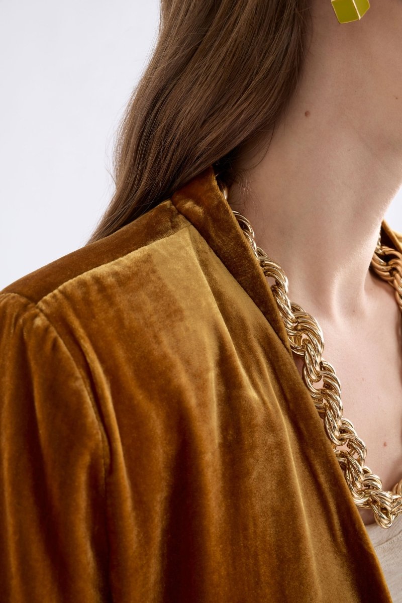 Velvet Soft Blazer Jacket Golden Jackets - ELK | GOLDEN