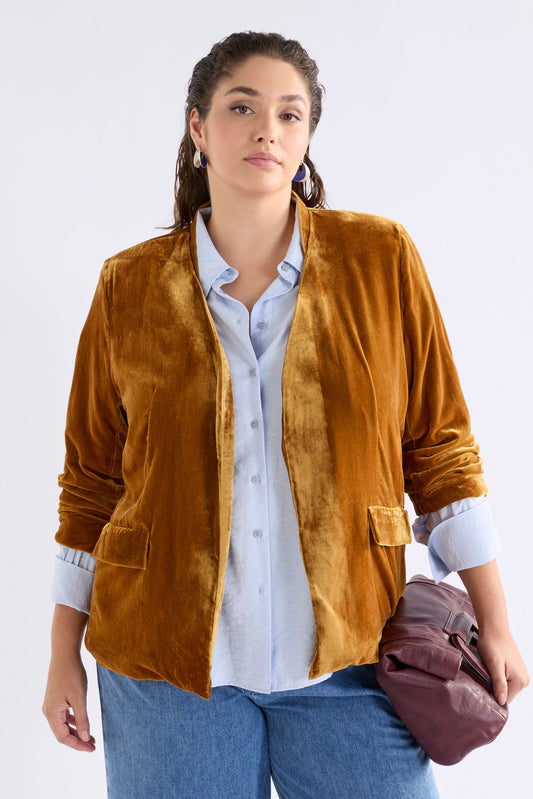 Velvet Soft Blazer Jacket Golden Jackets - ELK | GOLDEN